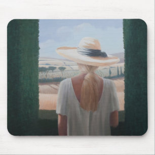 Girl back uitzicht Toscane 2012 Muismat