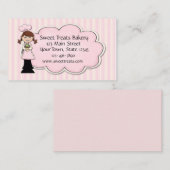 Girl Baker, Cupcake, Roze Visitekaartje (Voorkant / Achterkant)