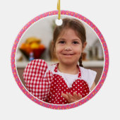 Girl Baker Pink Cooking Kind Chef met kerstmis Keramisch Ornament (Achterkant)