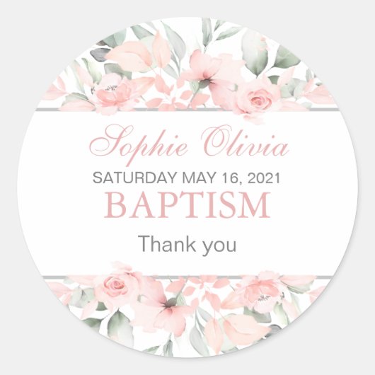 Girl Baptism Gift Wrapping Supply Stickers (Voorkant)