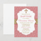 Girl Baptism Invitation Aankondigingskaart (Voorkant / Achterkant)