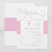 Girl Baptism Invitation Kaart (Voorkant / Achterkant)