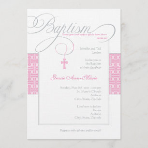 Girl Baptism Invitation Kaart