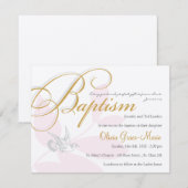 Girl Baptism Invitation Kaart (Voorkant / Achterkant)