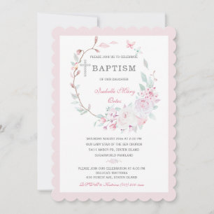 Girl Baptism Invitation Sjabloon Kaart
