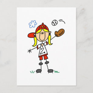 Girl Baseball Player Tshirts en Gifts Briefkaart
