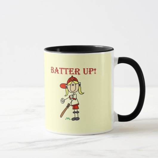 Girl Batter Up Tshirts en Gifts Mok (Rechts)