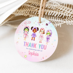 Girl Beauty Spa Party Verjaardagsfeestje Ronde Bedankjes Labels