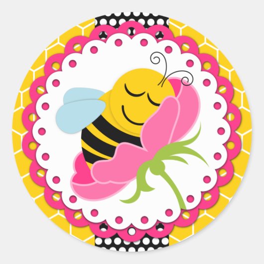Girl Bee Baby shower Stickers (Voorkant)