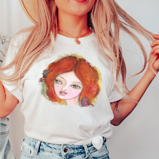 Girl Birds  Fairy Tale Kijk Whimsical Tri-Blend Shirt