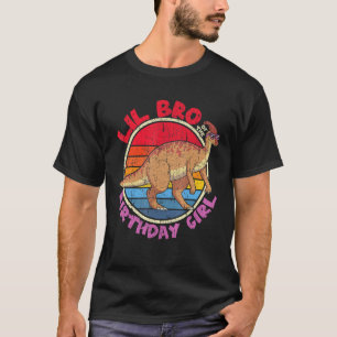 Girl Birthday I Lil Bro I Parasaurolophus I Family T-shirt