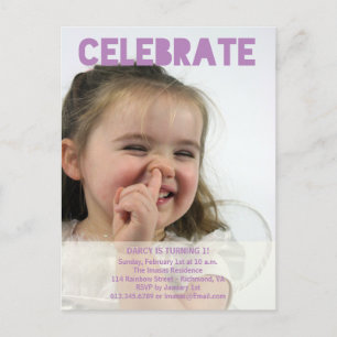 Girl Birthday Party Photo Invitations Uitnodiging Briefkaart
