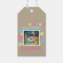 Girl Birthday roze, geel en blauw