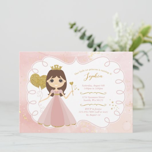 Girl Birthday-uitnodigingen Kaart (Staand voorkant)