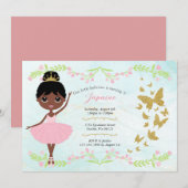 Girl Birthday-uitnodigingen Kaart (Voorkant / Achterkant)