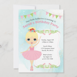 Girl Birthday-uitnodigingen Kaart