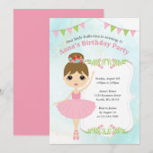 Girl Birthday-uitnodigingen Kaart (Voorkant / Achterkant)