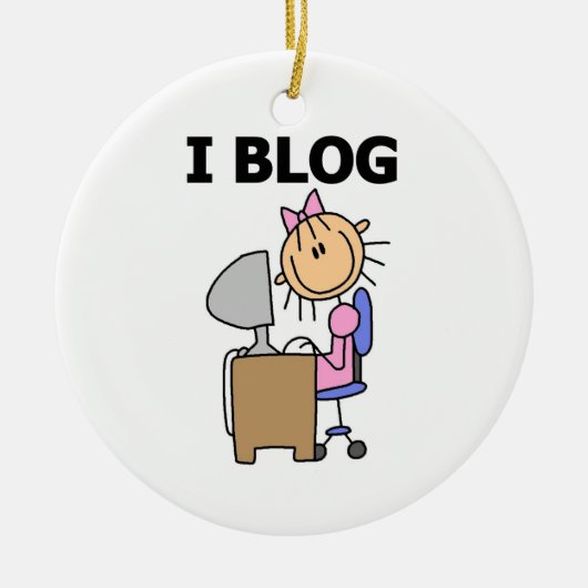 Girl Blogger Keramisch Ornament (Voorkant)