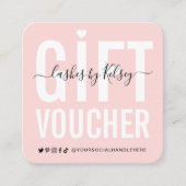 Girl Blush Pink Lash Salon Logo Certificat cadeau (Devant)