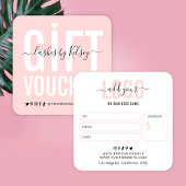 Girl Blush Pink Lash Salon Logo Certificat cadeau