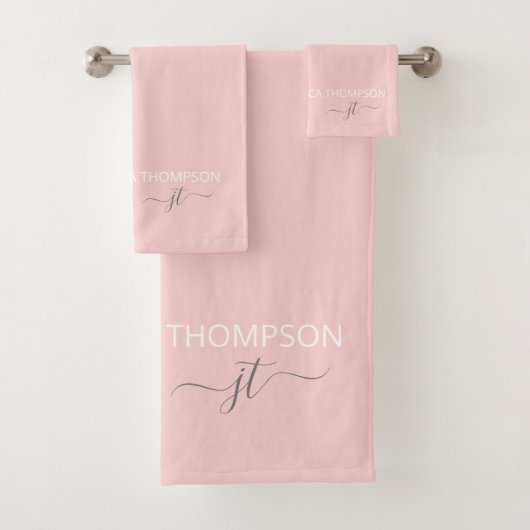 Girl Blush Pink Simple Script Monogramme Nom  (En situation)