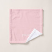 Girl Blush Pink Simple Script Monogramme Nom  (Gant de toilette)
