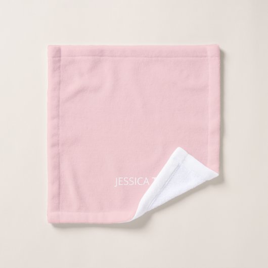 Girl Blush Pink Simple Script Monogramme Nom  (Gant de toilette)