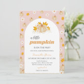 Girl Boho Pumpkin Baby shower Kaart (Staand voorkant)