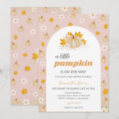 Girl Boho Pumpkin Baby shower Kaart (Voorkant / Achterkant)