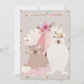 Girl Boho Wild One First Birthday Kaart (Achterkant)