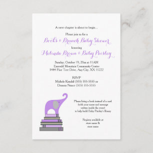 GIRL Books and Brunch Baby shower / Baby Sprinkle Kaart