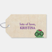 Girl Bookworm Thmed Birthday Cadeaulabel (Achterkant Horizontaal)