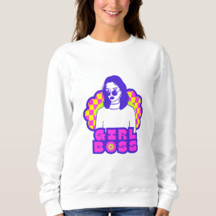 Girl Boss Basic Sweatshirt Witte Kleur