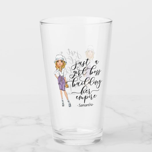 Girl Boss | Blonde Lady Glas (Voorkant)