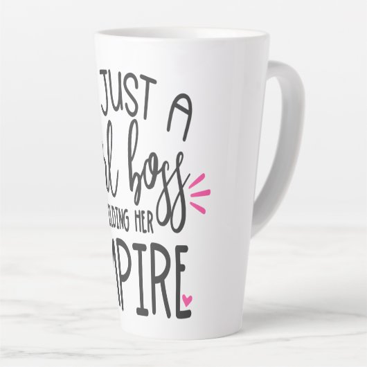 Girl Boss Building her Empire Add Name Date Latte Mok (Rechterhoek)