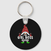 Girl Boss Gnome Buffalo Plaid Matching Family Chri Sleutelhanger (Voorkant)