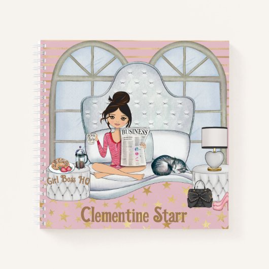"Girl Boss HQ" - New Day Morning Pink Planner Notitieboek (Voorkant)