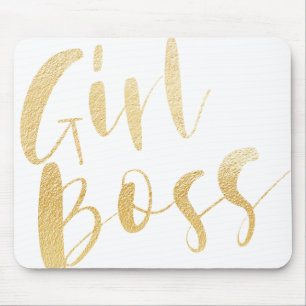 Girl Boss Minimalistisch penseelhandschrift Muismat