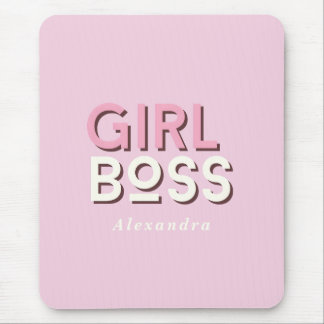 Girl Boss Retro Minimal Pink Muismat