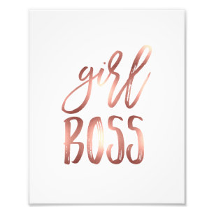 Girl Boss Roos Gold Art Print Foto Afdruk