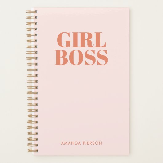 GIRL BOSS Roze Rood Rood Calligrafietoestel Planner (Voorkant)