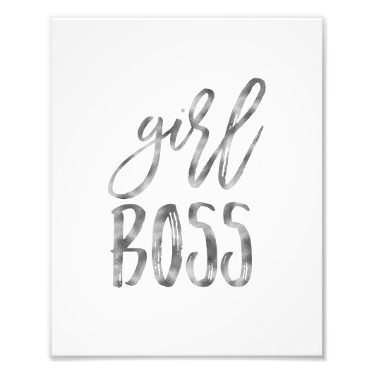 Girl Boss | Silver Art Print Foto Afdruk (Voorkant)