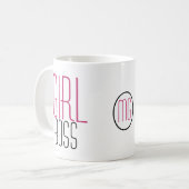 Girl Boss-typografie/Monogram-Initialen Koffiemok (Voorkant links)