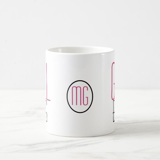 Girl Boss-typografie/Monogram-Initialen Koffiemok (Center)