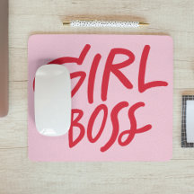 Girl Boss Vetgedrukte Typografie Rood & Roze Vrouw