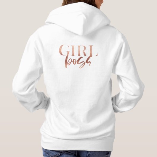 Girl Boss | Zwarte Roos Gold-tekst | Hoodie (Achterkant)
