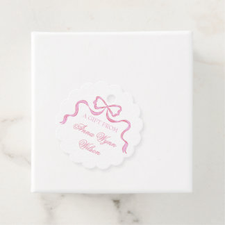 Girl Bow Waterverf Gift Label