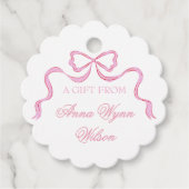 Girl Bow Waterverf Gift Label (Voorkant)