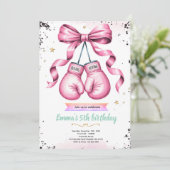 Girl boxing theme party invitation (Debout devant)