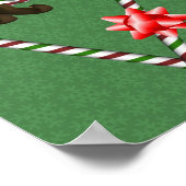 Girl Boy Elf Candy Cane Hearts Kerstfeestdag Poster (Hoek)